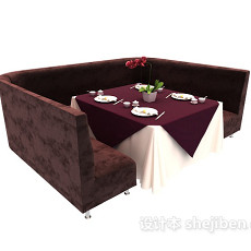 餐厅特色餐桌3d模型下载