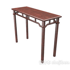 中式家居实木边桌3d模型下载