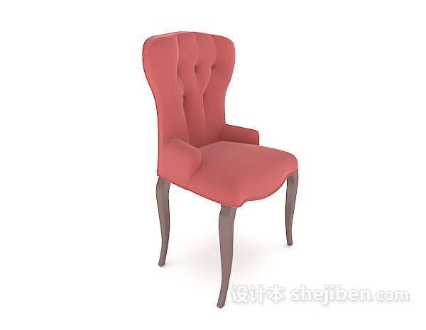 免费欧式红色家居餐椅3d模型下载