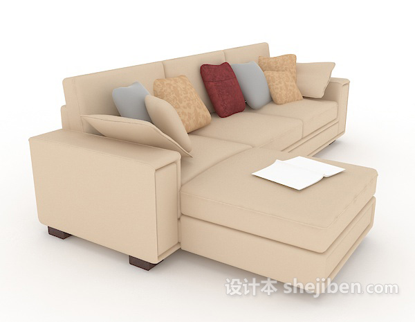 简约时尚多人沙发3d模型下载