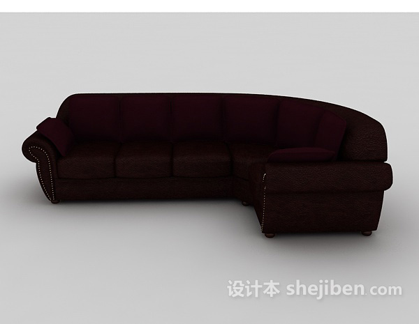 设计本美式皮质多人沙发3d模型下载