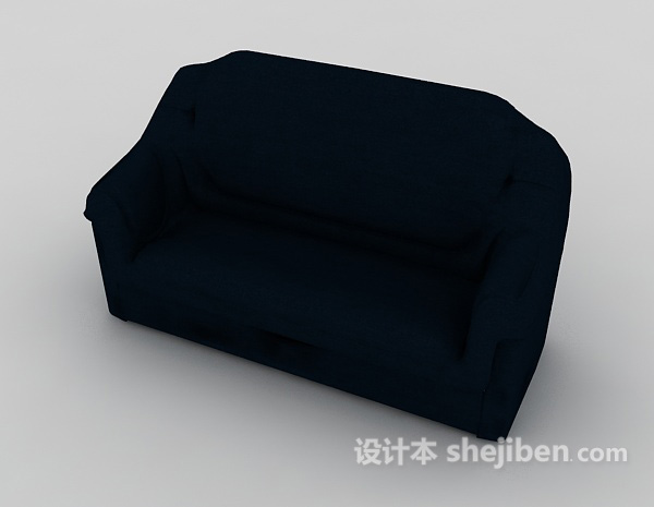 免费深色简约双人沙发3d模型下载