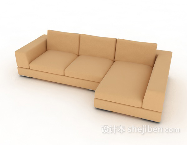 免费多人黄色沙发3d模型下载