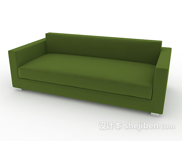 现代风格绿色简约多人沙发3d模型下载