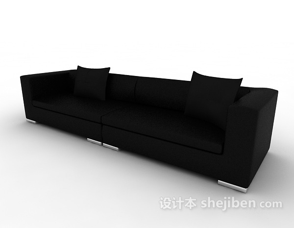 多人黑色沙发3d模型下载