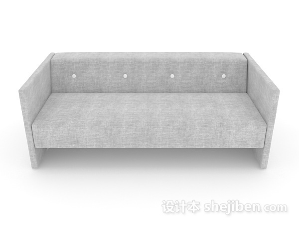现代风格客厅灰色多人沙发3d模型下载