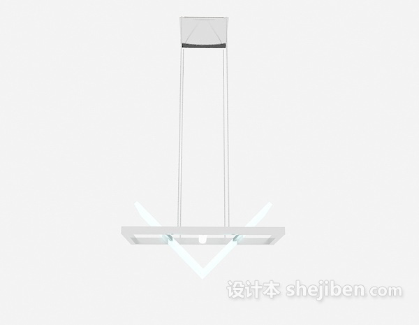 现代风格白色透明家居吊灯3d模型下载