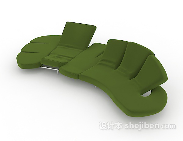 免费绿色个性简约沙发3d模型下载