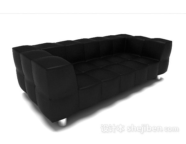 家居黑色多人沙发3d模型下载