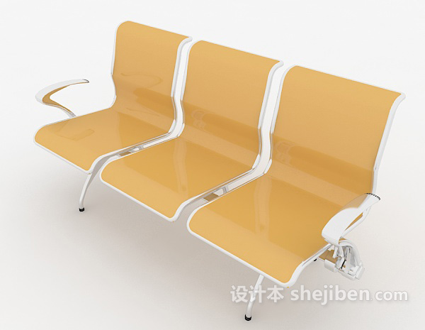 设计本黄色简约休闲椅子3d模型下载
