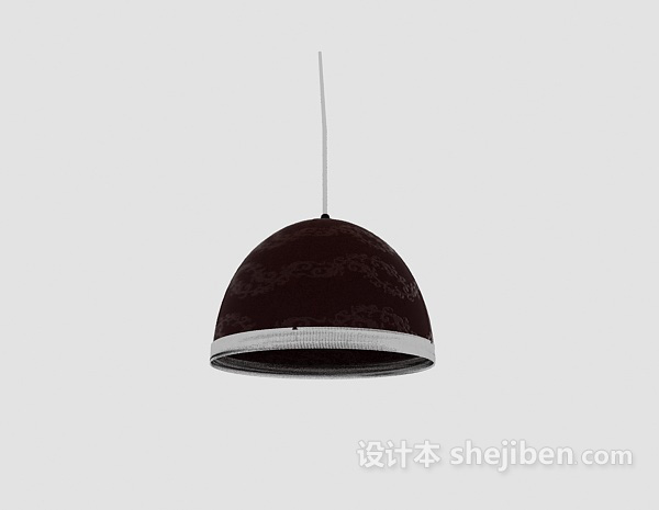 现代风格棕色灯罩型吊灯3d模型下载