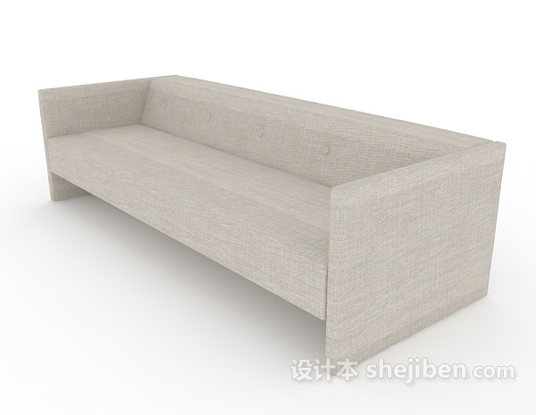 设计本家庭灰色多人沙发3d模型下载