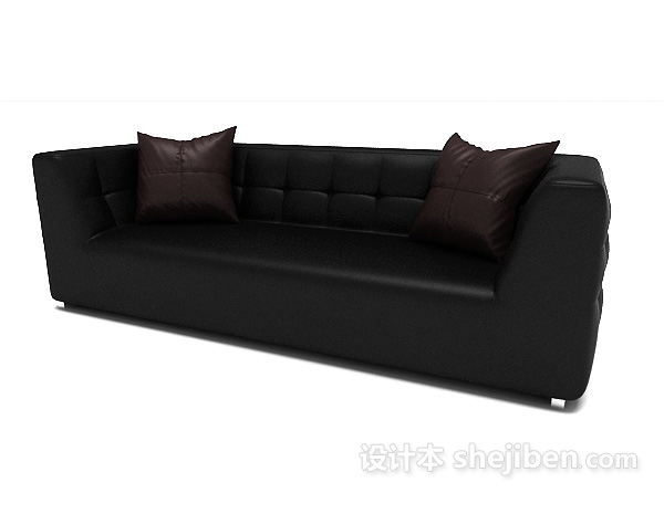 黑色家庭多人沙发3d模型下载