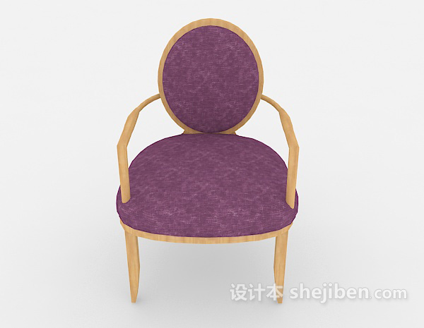 欧式风格紫色实木梳妆椅3d模型下载