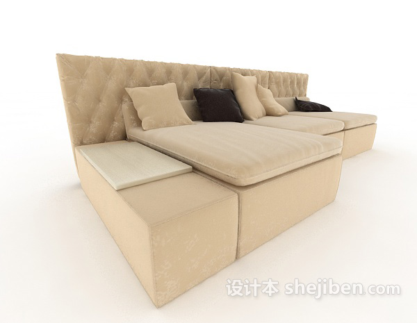 家居休闲多人沙发3d模型下载