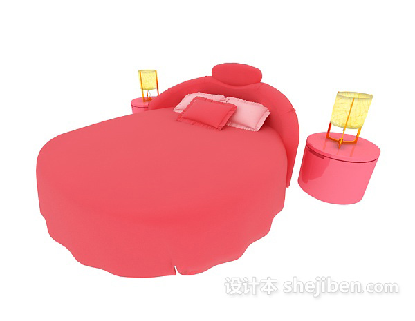 大红色儿童床3d模型下载