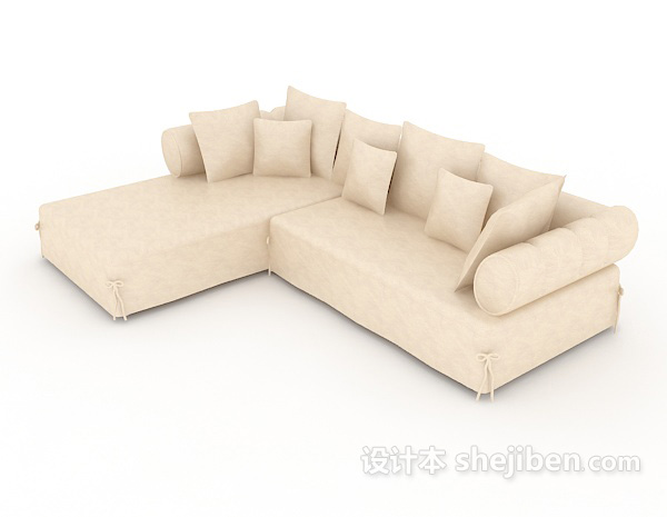 免费白色简约沙发3d模型下载