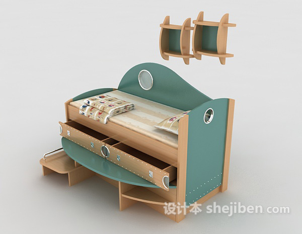 设计本复合式单人床3d模型下载