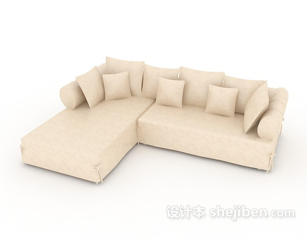白色简约沙发3d模型下载