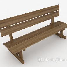 简约实木休闲长椅3d模型下载