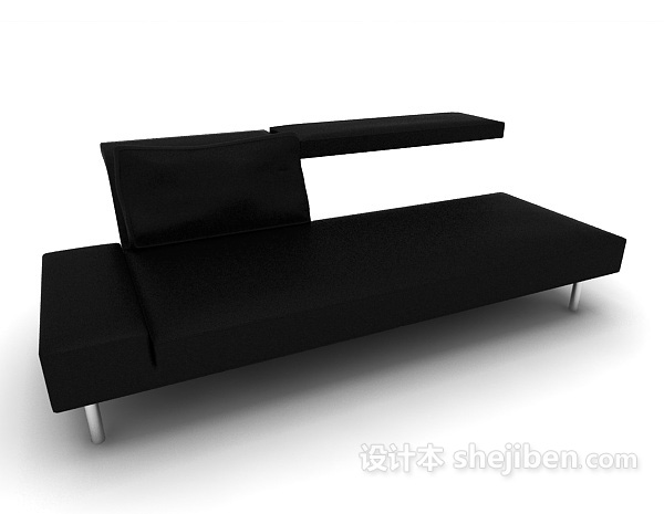 免费家居黑色沙发3d模型下载