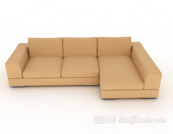 现代风格多人黄色沙发3d模型下载