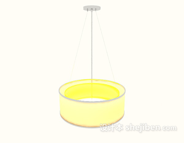 家庭黄色吊灯3d模型下载