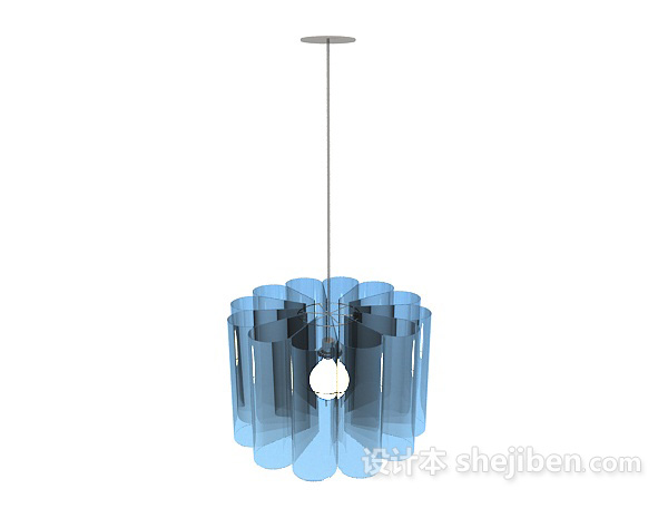 蓝色客厅吊灯3d模型下载