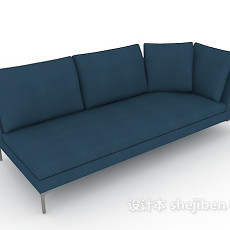 蓝色家居多人沙发3d模型下载