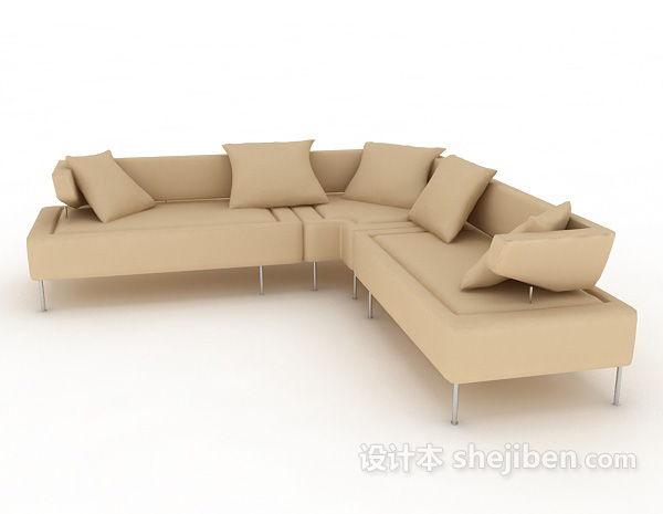 设计本常见客厅多人沙发3d模型下载