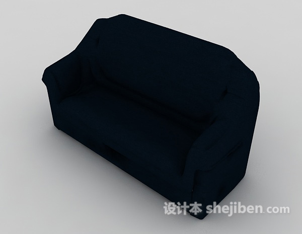 设计本深色简约双人沙发3d模型下载