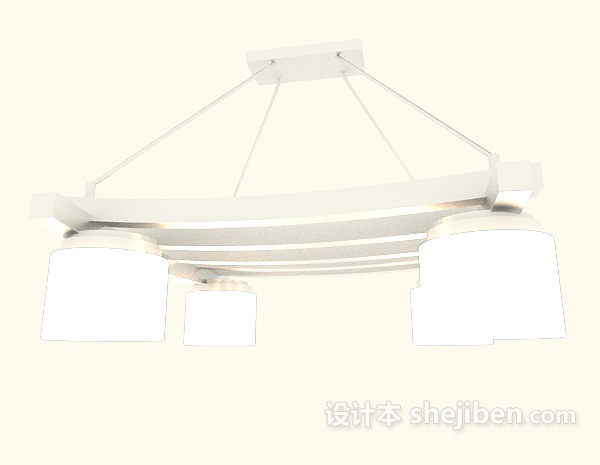设计本白色个性简约吊灯3d模型下载