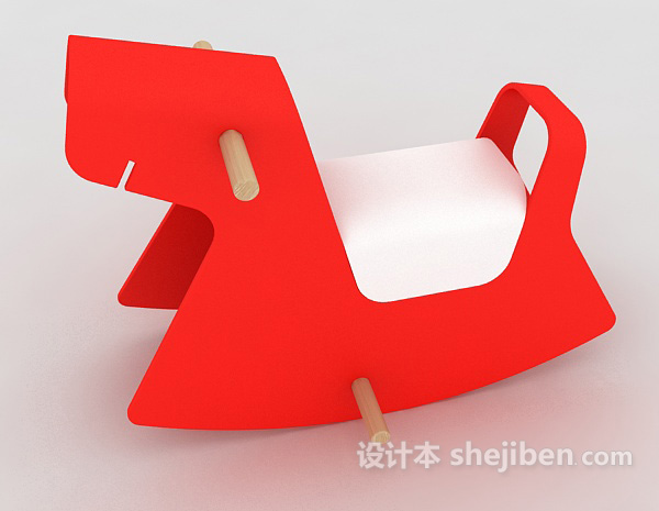 现代风格红色儿童木马玩具3d模型下载