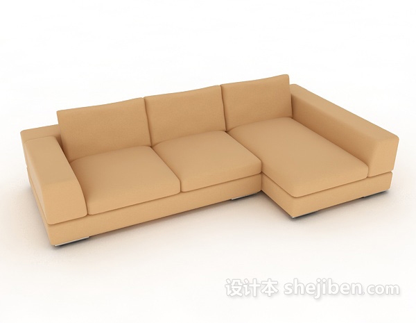 多人黄色沙发3d模型下载