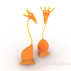 长颈鹿摆件3d模型下载