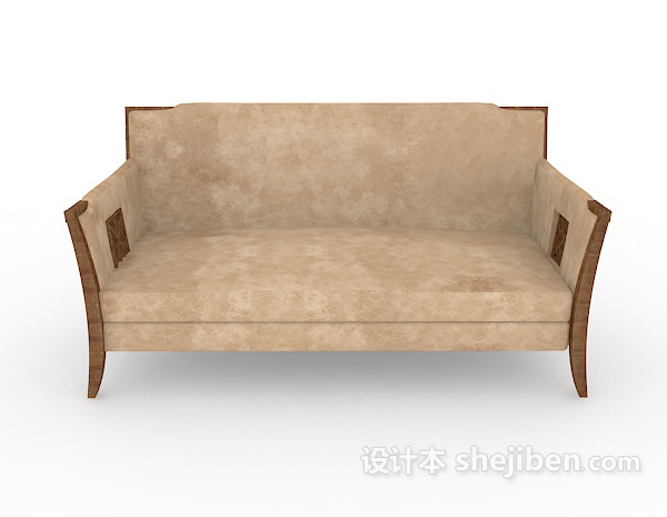 东南亚风格家庭棕色多人沙发3d模型下载