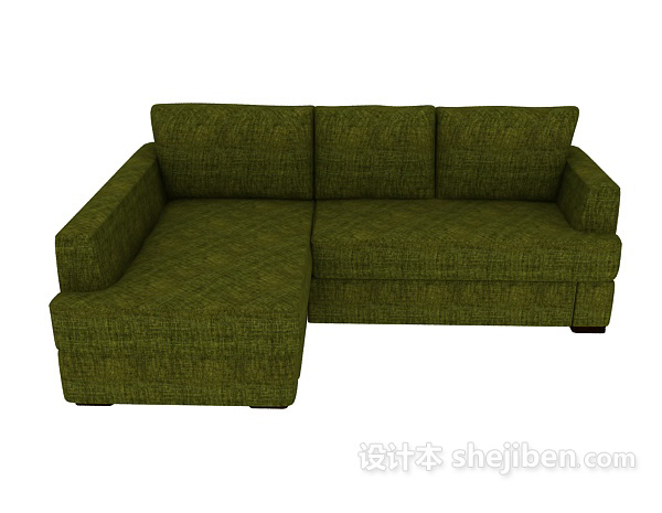 设计本绿色家居沙发3d模型下载