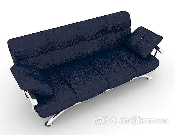 家庭蓝色休闲沙发3d模型下载