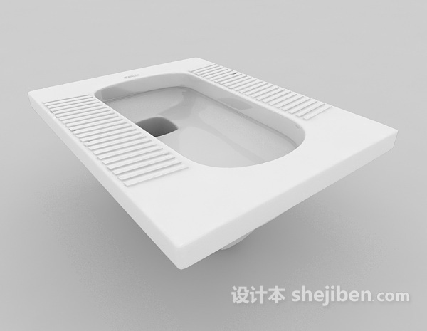 现代风格厕所蹲式便器3d模型下载