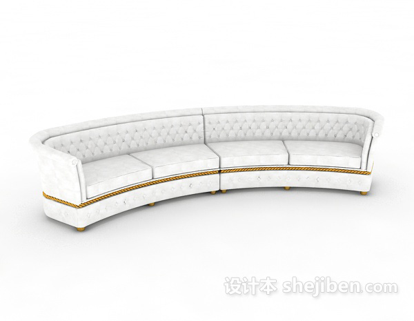 免费白色圆形沙发3d模型下载