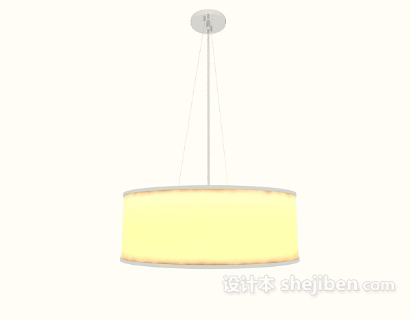 现代风格家庭黄色吊灯3d模型下载