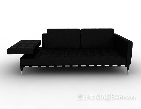 现代风格常见黑色家居多人沙发3d模型下载