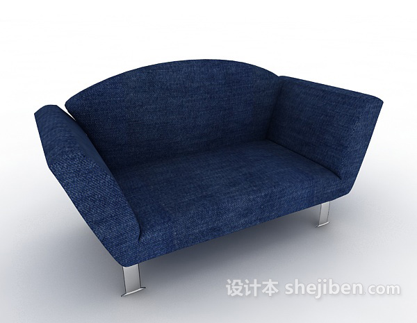 免费蓝色高雅沙发3d模型下载