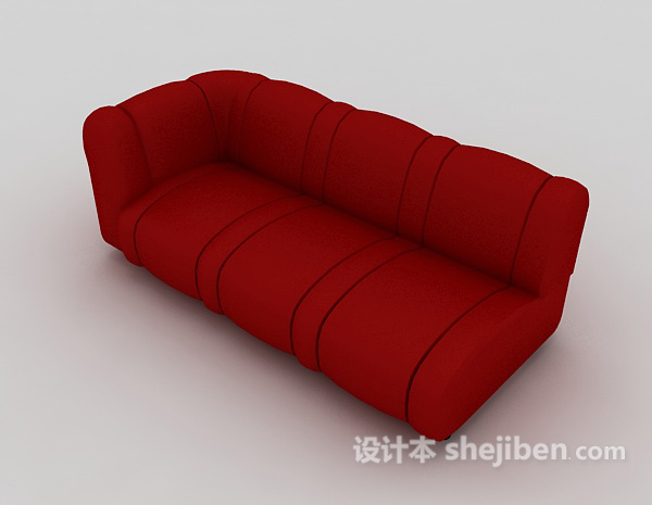 红色简约多人沙发