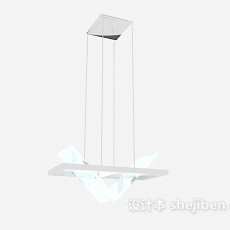 白色透明家居吊灯3d模型下载