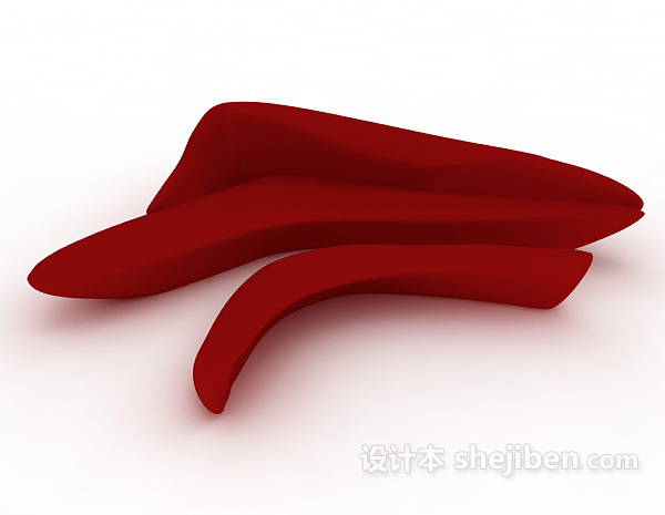 免费个性红色沙发3d模型下载