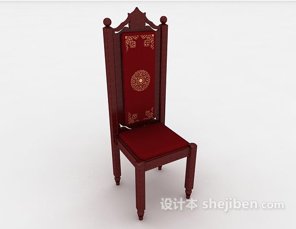 免费欧式高档红木椅3d模型下载