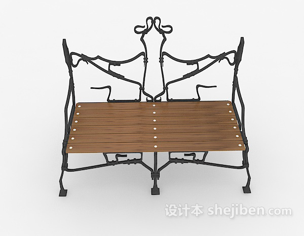 现代风格室外靠背休闲椅3d模型下载