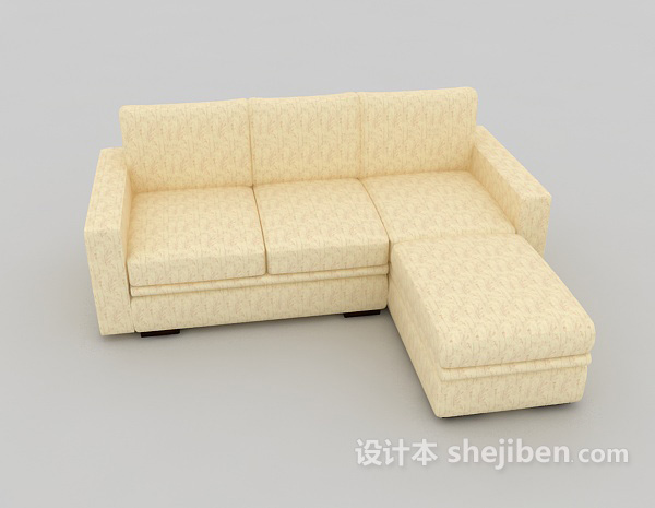 现代风格家庭浅色多人沙发3d模型下载