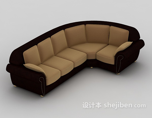 免费圆形多人沙发3d模型下载